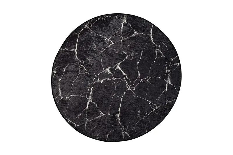 Marmuras Tæppe Rund 100 cm, Flerfarvet/Velour