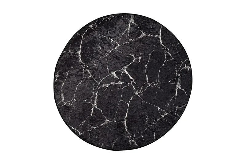 Marmuras Tæppe Rund 140 cm, Flerfarvet/Velour