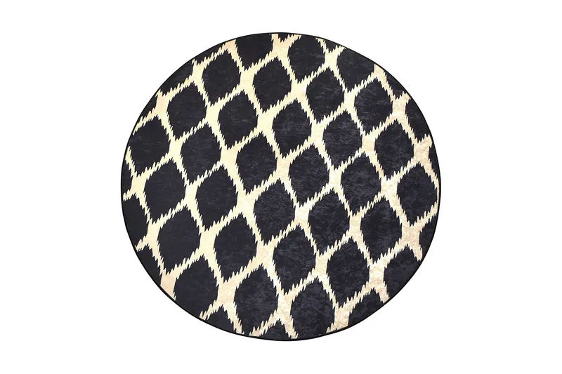 Moriti Tæppe Rund 100 cm, Flerfarvet/Velour