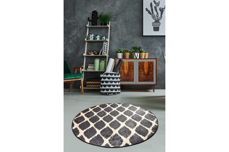 Moriti Tæppe Rund 100 cm - Flerfarvet/Velour - Tekstiler - Tæpper - Moderne tæppe - Mønstrede tæpper