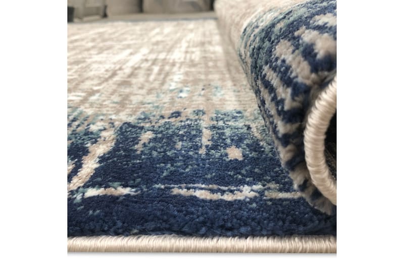 Nurettin Tæppe 150x230 cm - Blå/Grå - Tekstiler - Tæpper - Moderne tæppe - Mønstrede tæpper