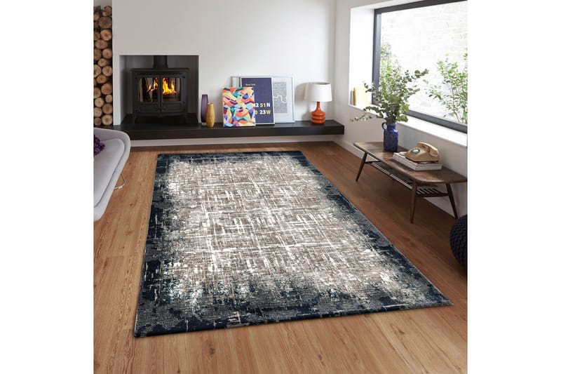 Nurettin Tæppe 150x230 cm - Blå/Grå - Tekstiler - Tæpper - Moderne tæppe - Mønstrede tæpper