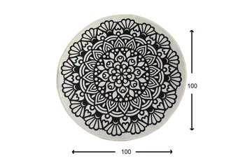 Ohanzy Tæppe Rund 100 cm - Flerfarvet/Velour - Tekstiler - Tæpper - Moderne tæppe - Mønstrede tæpper