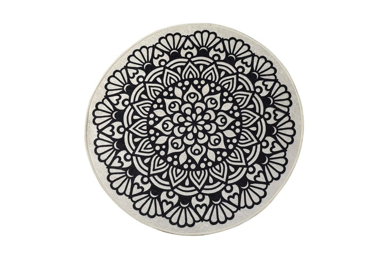 Ohanzy Tæppe Rund 140 cm, Flerfarvet/Velour