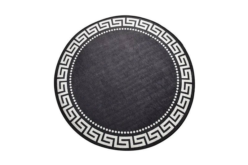 Orbarthe Tæppe Rund 140 cm, Flerfarvet/Velour