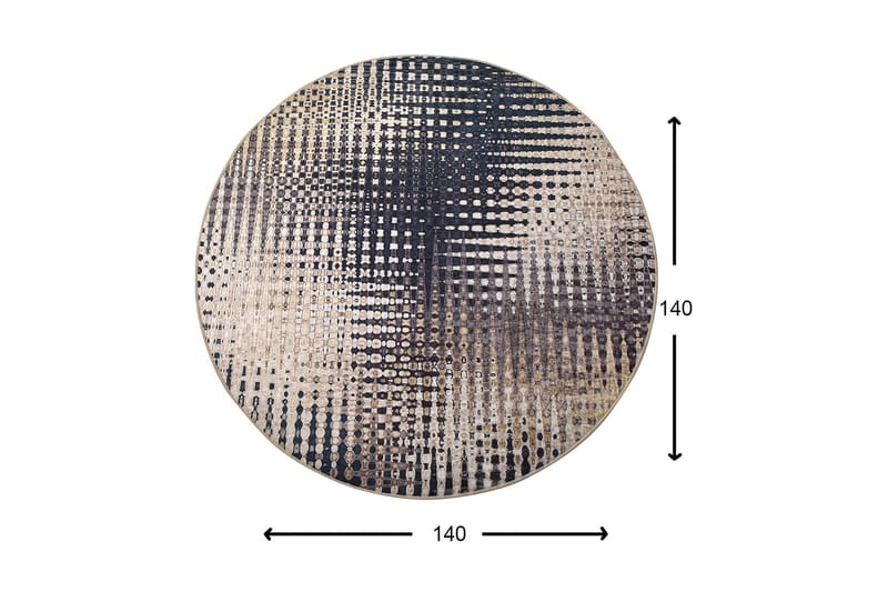 Samruna Tæppe Rund 140 cm - Flerfarvet/Velour - Wiltontæpper - Mønstrede tæpper