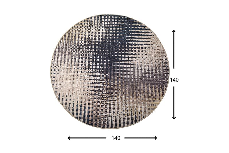 Samruna Tæppe Rund 140 cm - Flerfarvet/Velour - Tekstiler - Tæpper - Moderne tæppe - Mønstrede tæpper