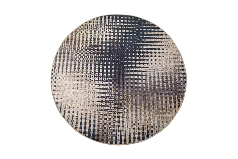 Samruna Tæppe Rund 140 cm, Flerfarvet/Velour