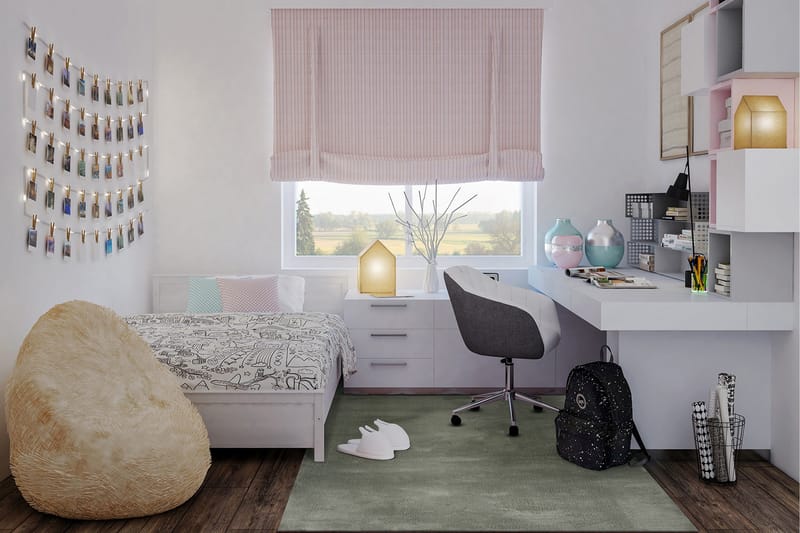 Soft Wilton-tæppe 140x200 cm - Grøn - Tekstiler - Tæpper - Moderne tæppe - Mønstrede tæpper