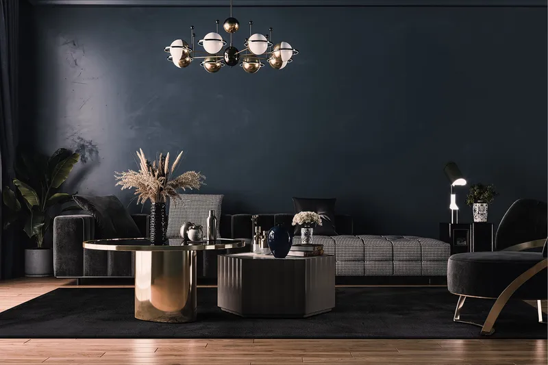 Soft Wilton-tæppe 140x200 cm - Sort - Tekstiler - Tæpper - Moderne tæppe - Mønstrede tæpper