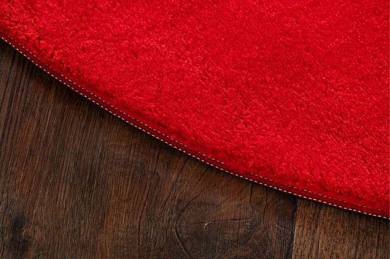 Soft Wilton-tæppe Rundt 120 cm - Rød - Tekstiler - Tæpper - Moderne tæppe - Mønstrede tæpper