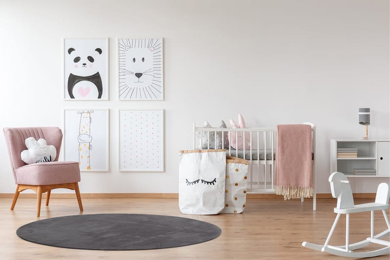 Soft Wilton-tæppe Rundt 160 cm - Grafitgrå - Tekstiler - Tæpper - Moderne tæppe - Mønstrede tæpper