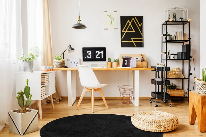 Soft Wilton-tæppe Rundt 160 cm - Sort - Tekstiler - Tæpper - Moderne tæppe - Mønstrede tæpper