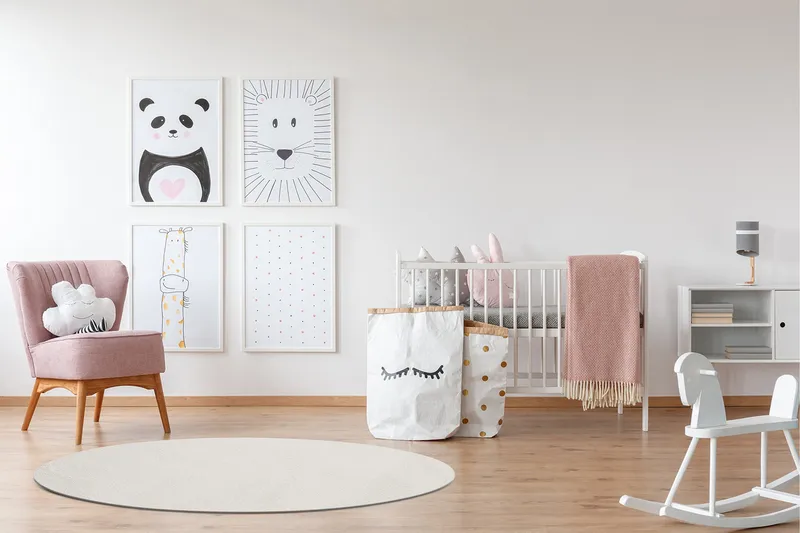 Soft Wilton-tæppe Rundt 200 cm - Hvid - Tekstiler - Tæpper - Moderne tæppe - Mønstrede tæpper