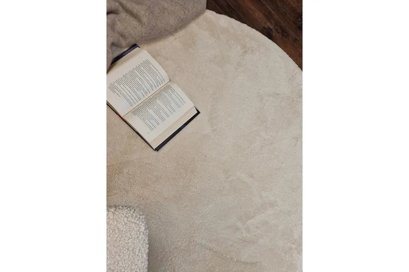Soft Wilton-tæppe Rundt 200 cm - Natur - Tekstiler - Tæpper - Moderne tæppe - Wiltontæpper