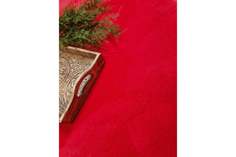 Soft Wilton-tæppe Rundt 200 cm - Rød - Tekstiler - Tæpper - Moderne tæppe - Mønstrede tæpper