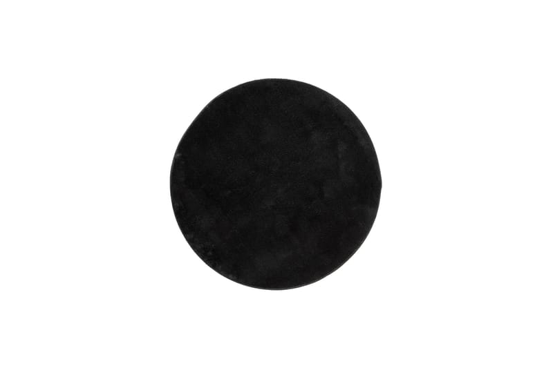 Soft Wilton-tæppe Rundt 200 cm, Sort