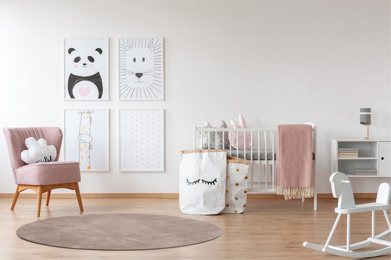 Soft Wilton-tæppe Rundt 240 cm - Greige - Tekstiler - Tæpper - Moderne tæppe - Mønstrede tæpper