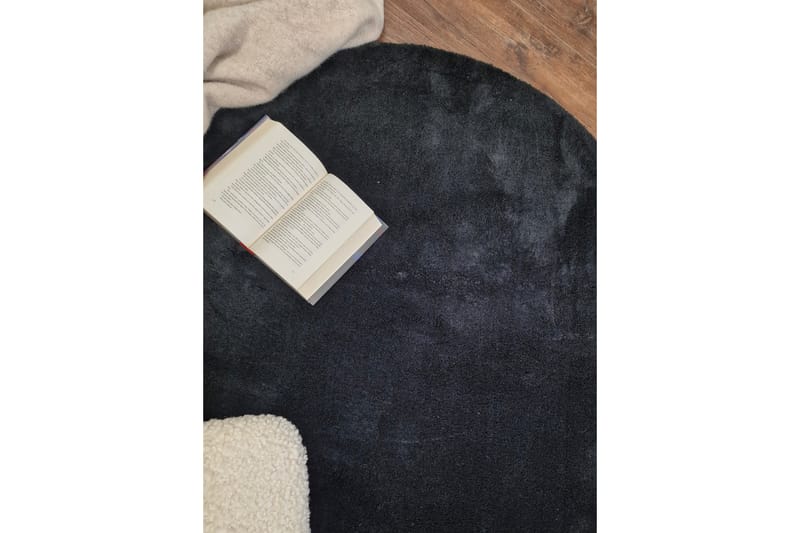 Softina Wilton-tæppe Rundt 120 cm - Sort - Tekstiler - Tæpper - Moderne tæppe - Mønstrede tæpper