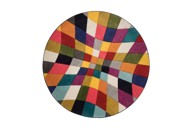 Spectrum Rhumba Friezetæppe 160 cm Rund Flerfarvet - Flair Rugs - Wiltontæpper - Mønstrede tæpper