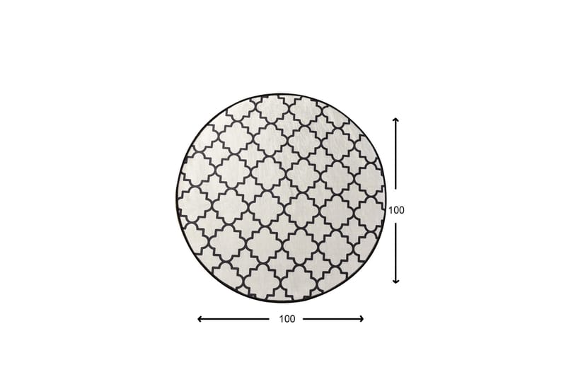 Surupa Tæppe Rund 100 cm - Hvid/Velour - Tekstiler - Tæpper - Moderne tæppe - Mønstrede tæpper