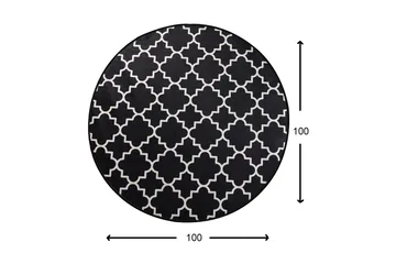 Surupa Tæppe Rund 100 cm - Sort/Velour - Tekstiler - Tæpper - Moderne tæppe - Mønstrede tæpper