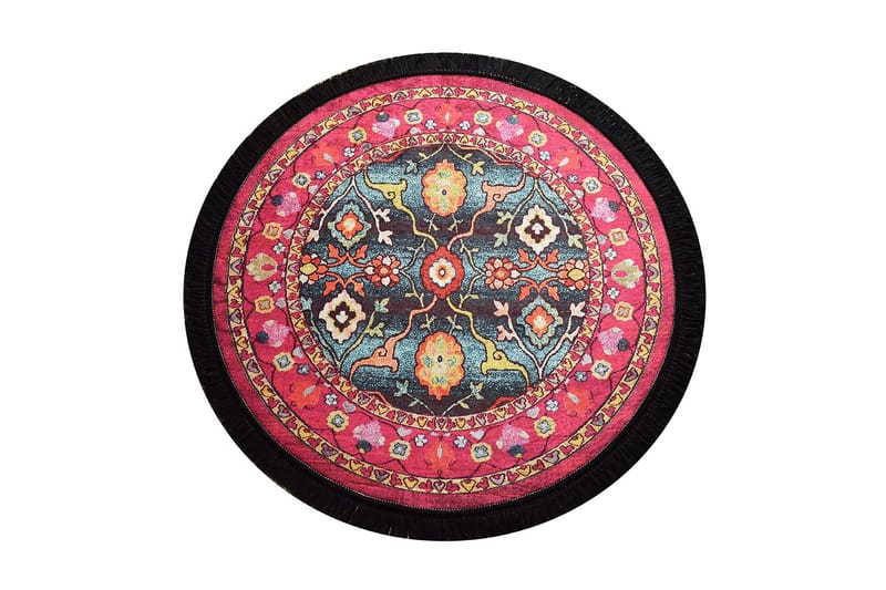 Svetik Tæppe Rund 140 cm, Flerfarvet/Velour