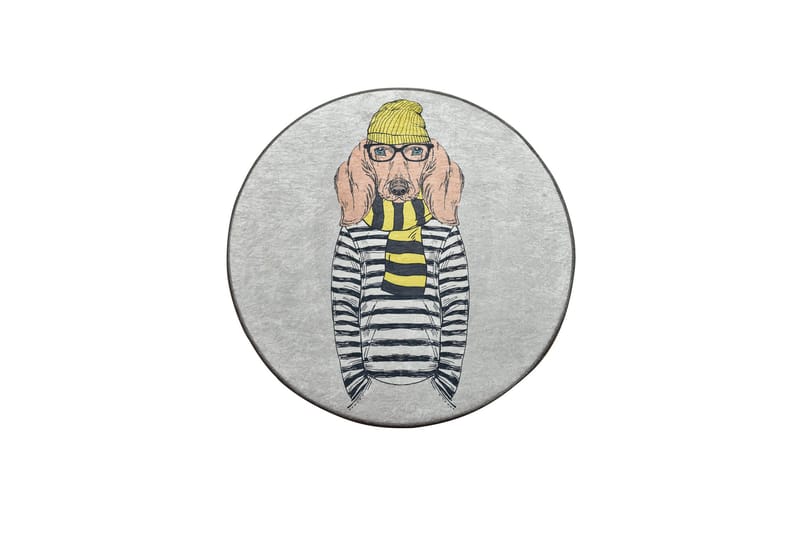 Tahmores Tæppe Rund 100 cm, Flerfarvet/Velour