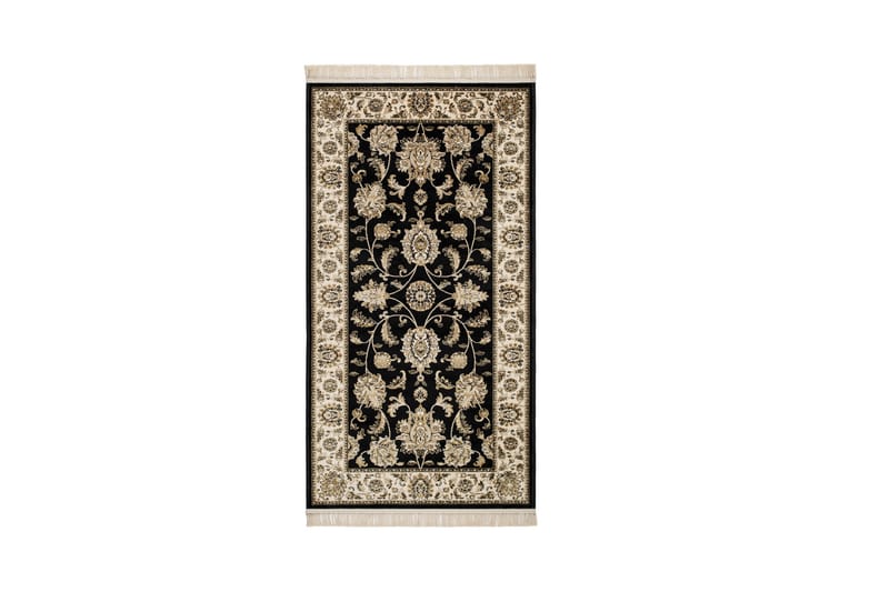 Teheran Wiltontæppe Rektangulær 80x150 cm - Sort - Tekstiler - Tæpper - Moderne tæppe - Mønstrede tæpper