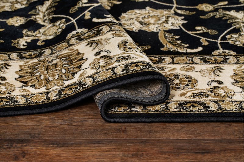 Teheran Wiltontæppe Rektangulær 80x250 cm - Sort - Tekstiler - Tæpper - Moderne tæppe - Mønstrede tæpper