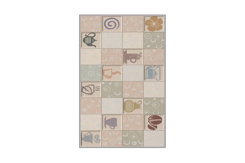 Tolunay Tæppe 100x150 cm - Flerfarvet - Tekstiler - Tæpper - Moderne tæppe - Mønstrede tæpper