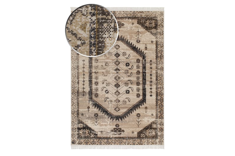 Tulum Maya Wiltontæppe 160x230 cm - Cremehvid - Wiltontæpper - Mønstrede tæpper