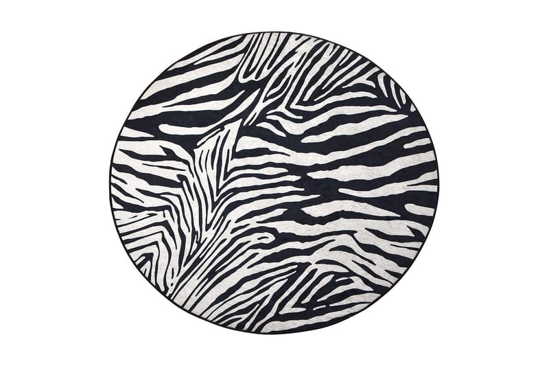 Ulphe Tæppe Rund 140 cm - Zebra/Velour - Tekstiler - Tæpper - Moderne tæppe - Mønstrede tæpper