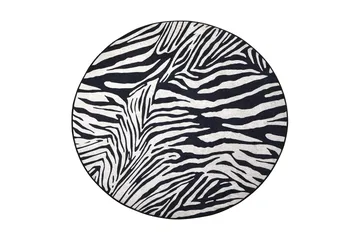 Ulphe Tæppe Rund 140 cm - Zebra/Velour - Tekstiler - Tæpper - Moderne tæppe - Mønstrede tæpper