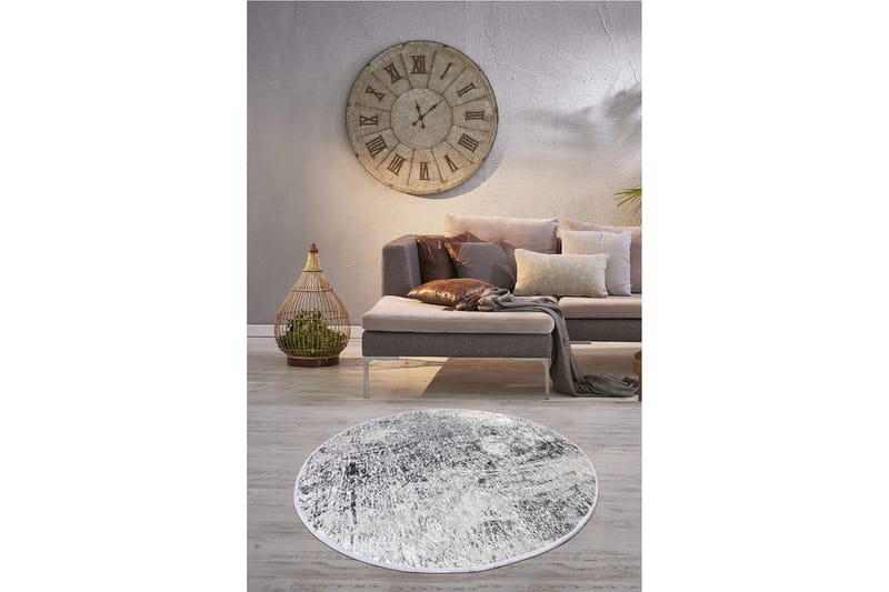 Umboni Tæppe Rund 100 cm - Flerfarvet/Velour - Tekstiler - Tæpper - Moderne tæppe - Mønstrede tæpper