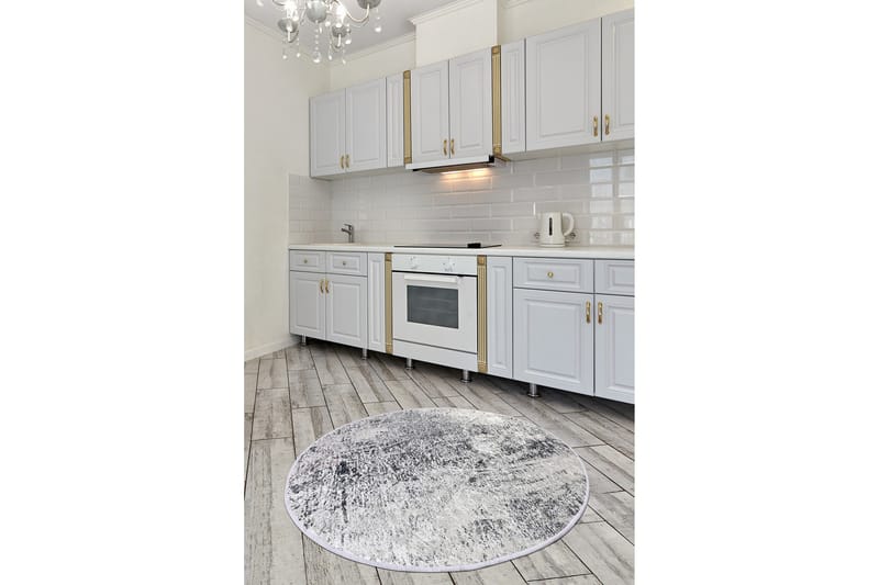 Umboni Tæppe Rund 140 cm - Flerfarvet/Velour - Tekstiler - Tæpper - Moderne tæppe - Mønstrede tæpper