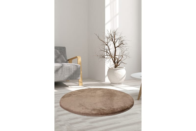 Vigentino Tæppe Rund 90 cm - Beige/Akryl - Tekstiler - Tæpper - Moderne tæppe - Mønstrede tæpper