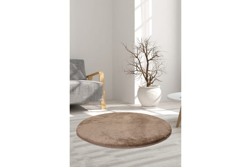 Vigentino Tæppe Rund 90 cm - Beige/Akryl - Wiltontæpper - M�ønstrede tæpper