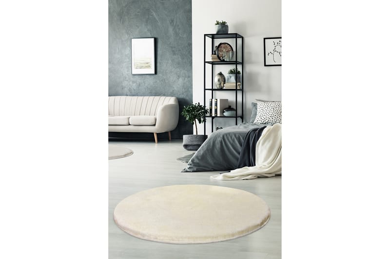 Vigentino Tæppe Rund 90 cm - Beige/Akryl - Wiltontæpper - M�ønstrede tæpper