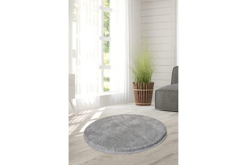 Vigentino Tæppe Rund 90 cm - Grå/Akryl - Tekstiler - Tæpper - Moderne tæppe - Mønstrede tæpper