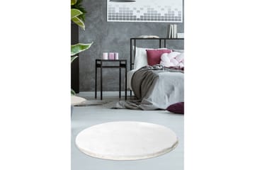 Vigentino Tæppe Rund 90 cm - Hvid/Akryl - Tekstiler - Tæpper - Moderne tæppe - Mønstrede tæpper
