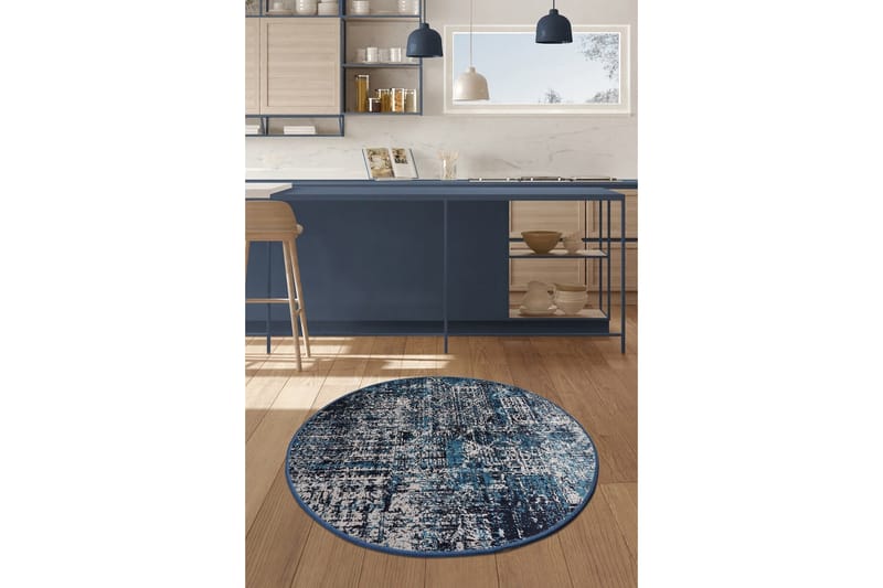 Vovoka Tæppe Rund 140 cm - Flerfarvet/Velour - Tekstiler - Tæpper - Moderne tæppe - Mønstrede tæpper