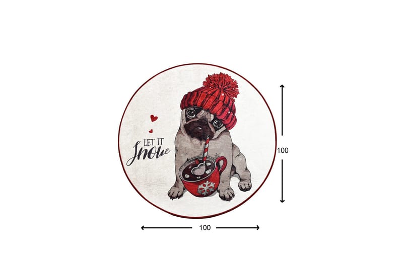 Zapada Tæppe Rund 100 cm - Flerfarvet/Velour - Tekstiler - Tæpper - Moderne tæppe - Mønstrede tæpper