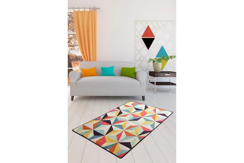 Zortea Tæppe 100x200 cm, Flerfarvet/Velour