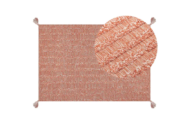 Mugla Ryetæppe 160x230 cm - Orange - Tekstiler - Tæpper - Moderne tæppe - Ryatæpper