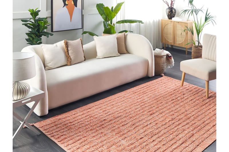 Mugla Ryetæppe 160x230 cm - Orange - Tekstiler - Tæpper - Moderne tæppe - Bomuldstæpper