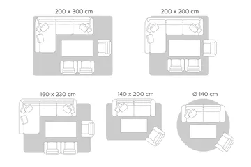 Muradiye Ryetæppe 140x200 cm - Beige - Tekstiler - Tæpper - Moderne tæppe - Bomuldstæpper