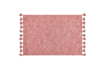 Nigde Ryetæppe 140x200 cm - Rød - Tekstiler - Tæpper - Moderne tæppe - Bomuldstæpper