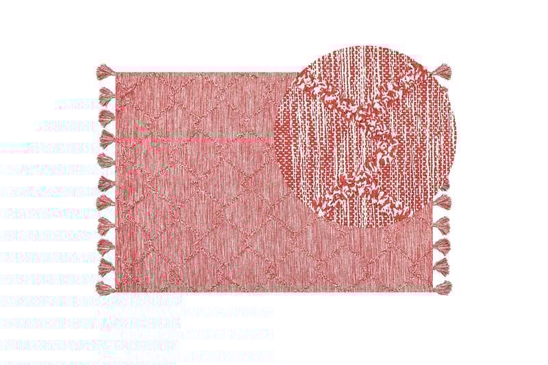 Nigde Ryetæppe 160x230 cm - Rød - Tekstiler - Tæpper - Moderne tæppe - Ryatæpper