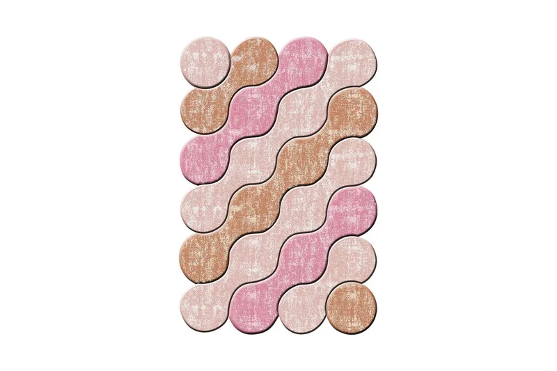 Nobuzane Wilton-tæppe 60x100 cm Rektangulært - Rosa - Tekstiler - Tæpper - Moderne tæppe - Wiltontæpper